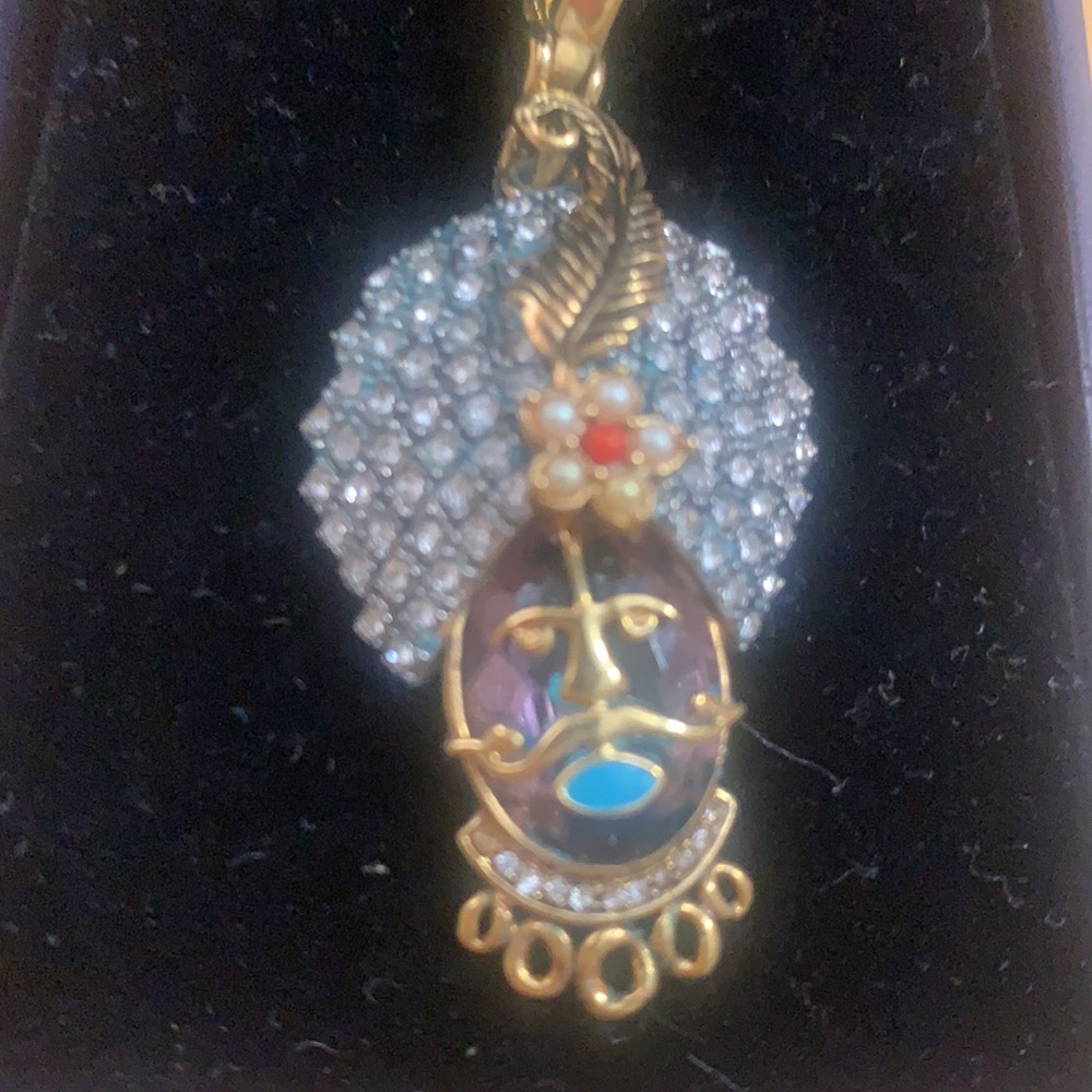 Y2K VINTAGE JUICY COUTURE GENIE HEAD CHARM RHINESTONE AMETHYST RETIRED RARE